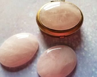 Rose Quartz, Natural, Un-Dyed, Cabochon (40mm x 30mm) -- 1 Gemstone