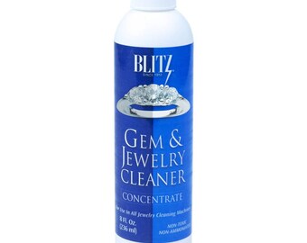 Blitz Jewelry & Gemstone Cleaner Concentrate, Gold, Silver, Platinum, Non-Toxic, 8 FL OZ