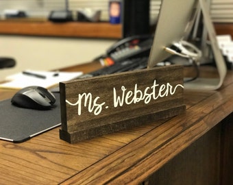 Personalized Desk Name Plate / Teacher Wooden Nameplate / Doctor name plate / Custom Office Name Sign / Classroom Sign / Gift For Teachers