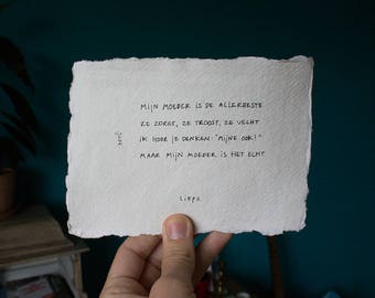 Mother | Poem on cotton paper