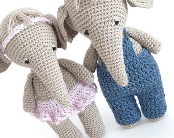Crochet Amigurumi PATTERN Piper the Elephant Stuffed Animal Toy PDF