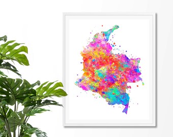 Colombia map | Etsy