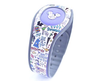 Magic Doodles Magic Band 1.0 or 2.0 Decal | Custom Waterproof MagicBand Skin | RTS Ready To Ship | Glitter MagicBand Decals