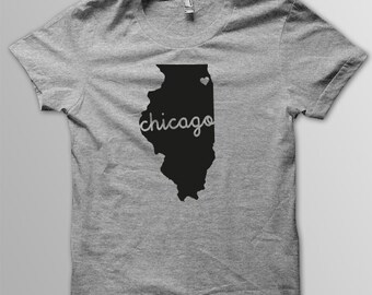 Custom ILLINOIS Hometown American Apparel Tri blend Tshirt
