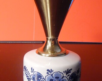 Vintage Hand Painted Delftware Bud Vase