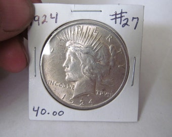 1924 Liberty Peace Dollar 1924 Silver Dollar Antique Coins USA Silver Coins Antique Us Coins Us Currency Rare Coin Collection Coin Collector