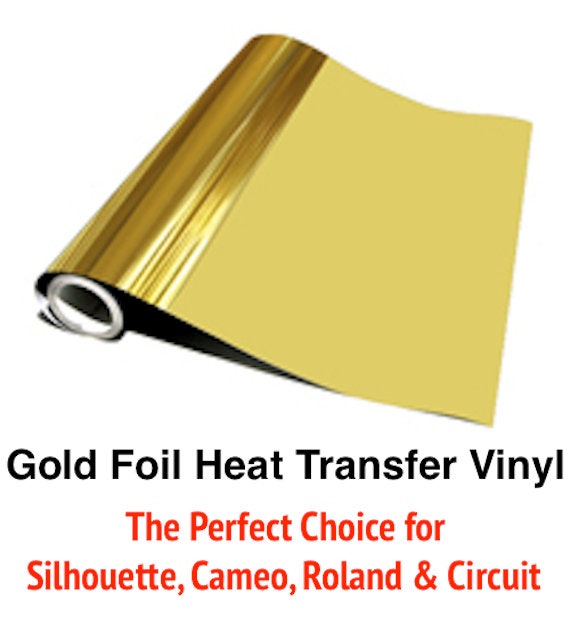 Cricut & Silhouette Gold Foil Heat Transfer Vinyl 3 Sheets