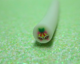 Holiday Bells polymer clay canes Christmas bells 1pcs for miniature foods decoden and nail art supplies
