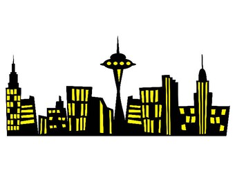 Superhero skyline | Etsy