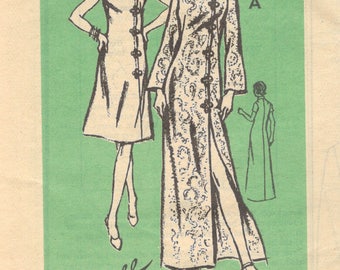 1970s Prominent Designer A670 BRANELL Misses Oriental Cheongsam Dress Pattern Asymmetric Womens Vintage Sewing Pattern Size 12 Bust 34 UNCUT