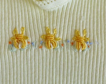 Hand embroidered baby singlets. Easter gift. Special 2 for 20 dollars.
