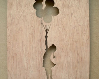 Banksy Girl Holding Balloons Stencil