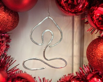 Silver Yoga Christmas Ornament - Lotus Pose SALE