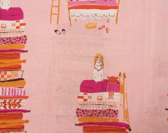 Heather Ross Far Far Away Princess and the Pea pink FQ or more OOP HTF