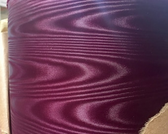 Vintage Purple Moire Fabric 1/2 Yard or 1 Yard by 5 FT Vintage Special