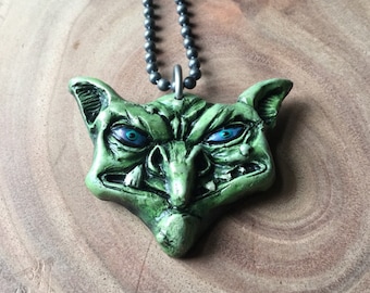 Stinky Goblin Necklace Hand Painted Resin