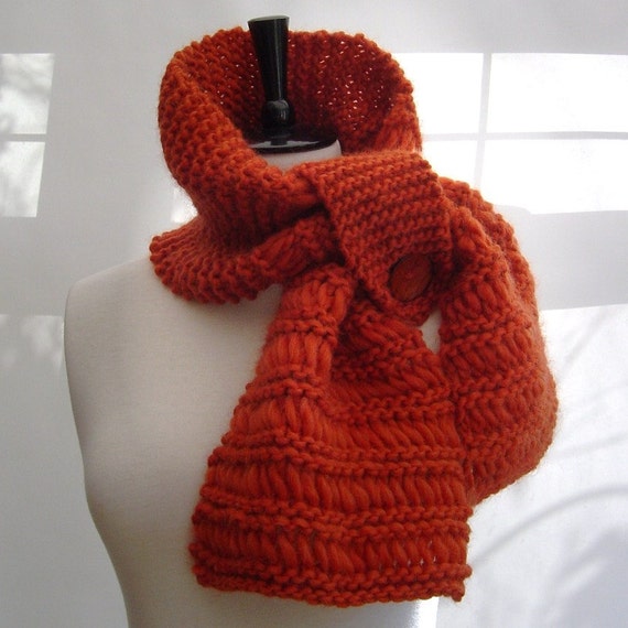 Download Easy Beginner KNITTING PATTERN Retro style Chunky Scarf with