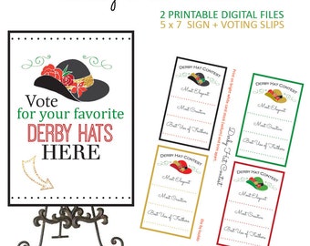 Kentucky Derby Game - Kentucky Derby Party - Kentucky Derby Hats - Kentucky - Derby - Derby Party - Hat Contest - Printable - Party Game