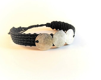 Sterling Silver Bracelet/Handmade Silver Bracelet/Makrame Silver Bracelet