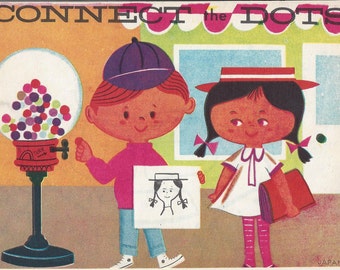 Vintage Japan Connect the Dots Coloring Book, 1950s