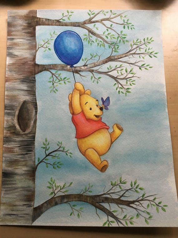 Winnie The Pooh Watercolor Painting PRINT
