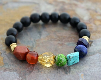 Chakra Bracelet Womens Bracelet 7 Chakra Gifts Chakra Jewelry Womens Gift Sister Gift Yoga Gifts Girlfriend Gift Aunt Gift Chunky Brackelet