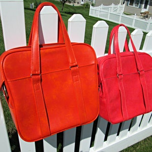 Vintage Samsonite Carry-On Bag | Samsonite Silhouette Messenger Bag | Retro Strawberry Red Bag | Vegan Friendly