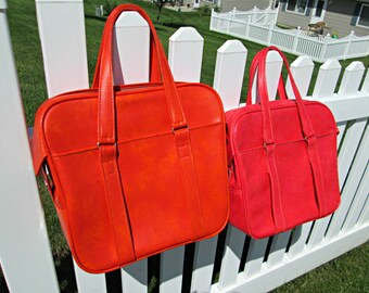 Vintage Samsonite Carry-On Bag | Samsonite Silhouette Messenger Bag | Retro Strawberry Red Bag | Vegan Friendly