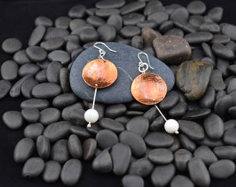 Copper Earrings with Botswana Agate