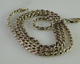 Sterling Rope Chain 34" 1/8" wide