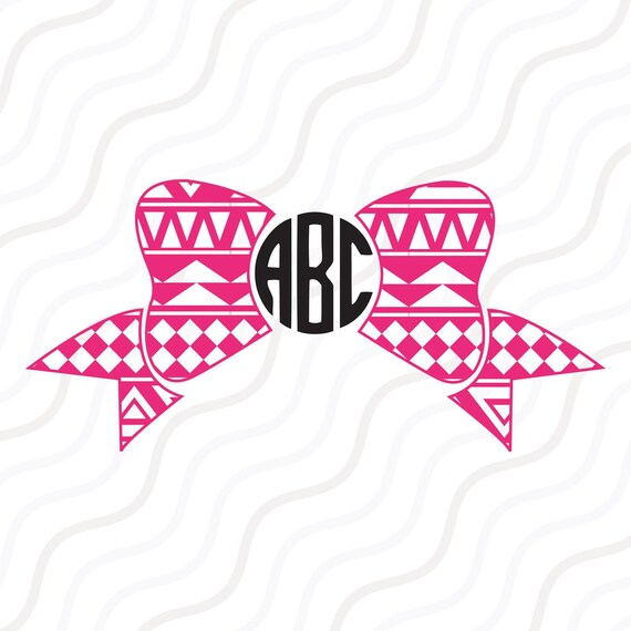 Download Aztec Monogram Bow SVG Monogram Frames Bow SVG Cut table