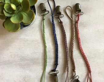 Braided Pacifier Clip/ Teething Toy Clip/ Pacifier Holder/ Dummy Clip/ Paci Clip/ Toy Clip.