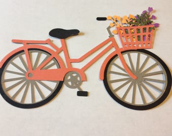 Layered Die Cut Bicycle with Basket