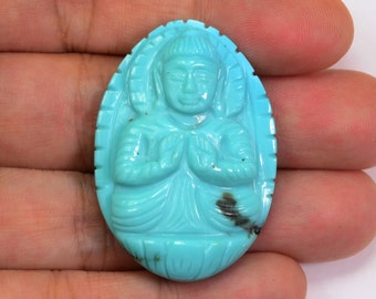 Natural Arizona Kingman Turquoise Buddha Carving
