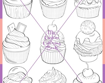 Cupcake Stand Coloring Page