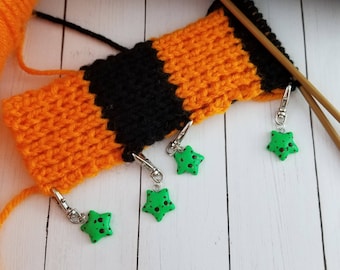 Clay stitch markers / stitch marker set / polymer clay charms / clay stitch holder / cute stitch marker / stitch holder / knitters gift idea