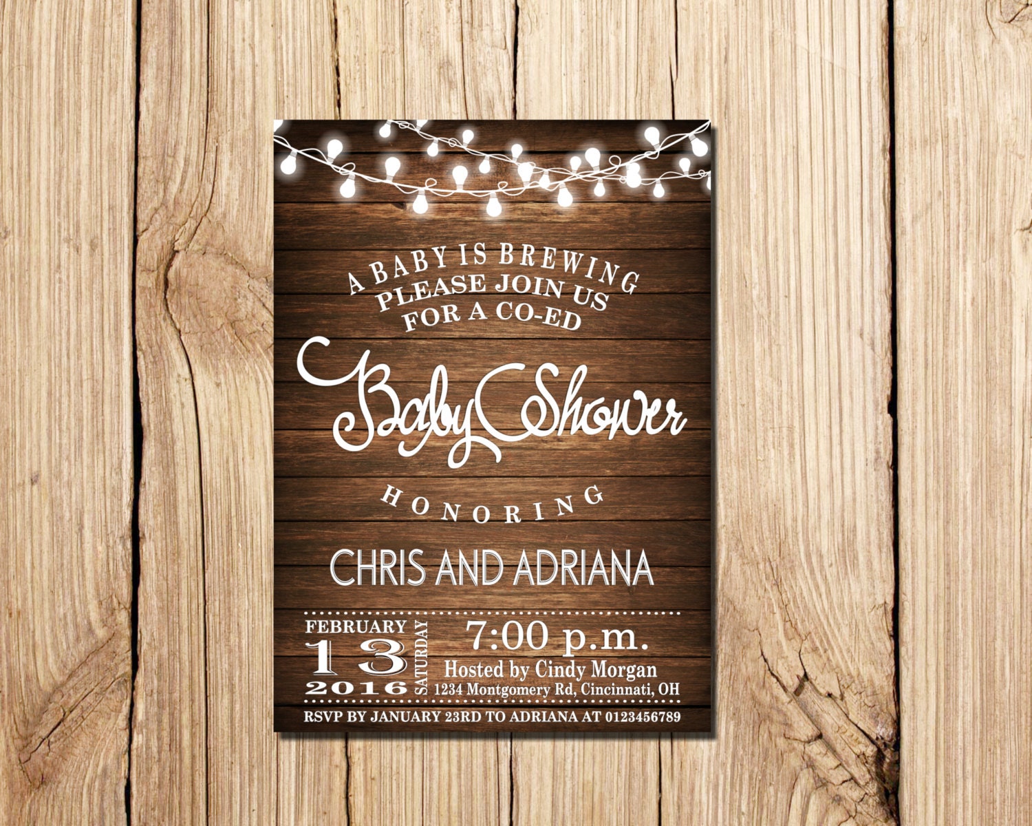 A Baby Is Brewing Baby Shower Invitation Co-Ed Baby Shower
