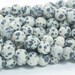 matte dalmatian jasper beads - black spotted jasper beads - natural spot stone beads - matte round beads -4-16mm round beads -15inch