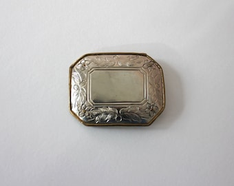 Silver Floral Belt Buckle - Vintage - Western