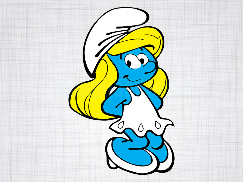 Smurfette svg eps dxf pdf cuttable Cricut Design Space