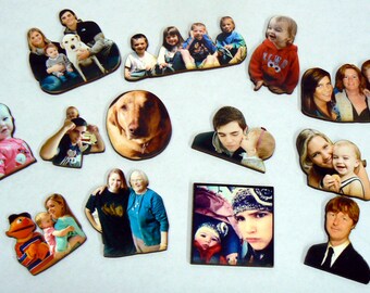 Personalized laser wood cut outs- family and friend photos-Unique gift