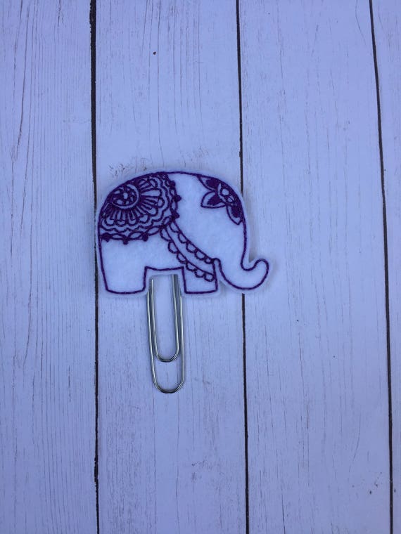 Mandala Elephant Planner Clip/Planner Clip/Bookmark. Elephant planner clip. Rose Gold Planner Clip