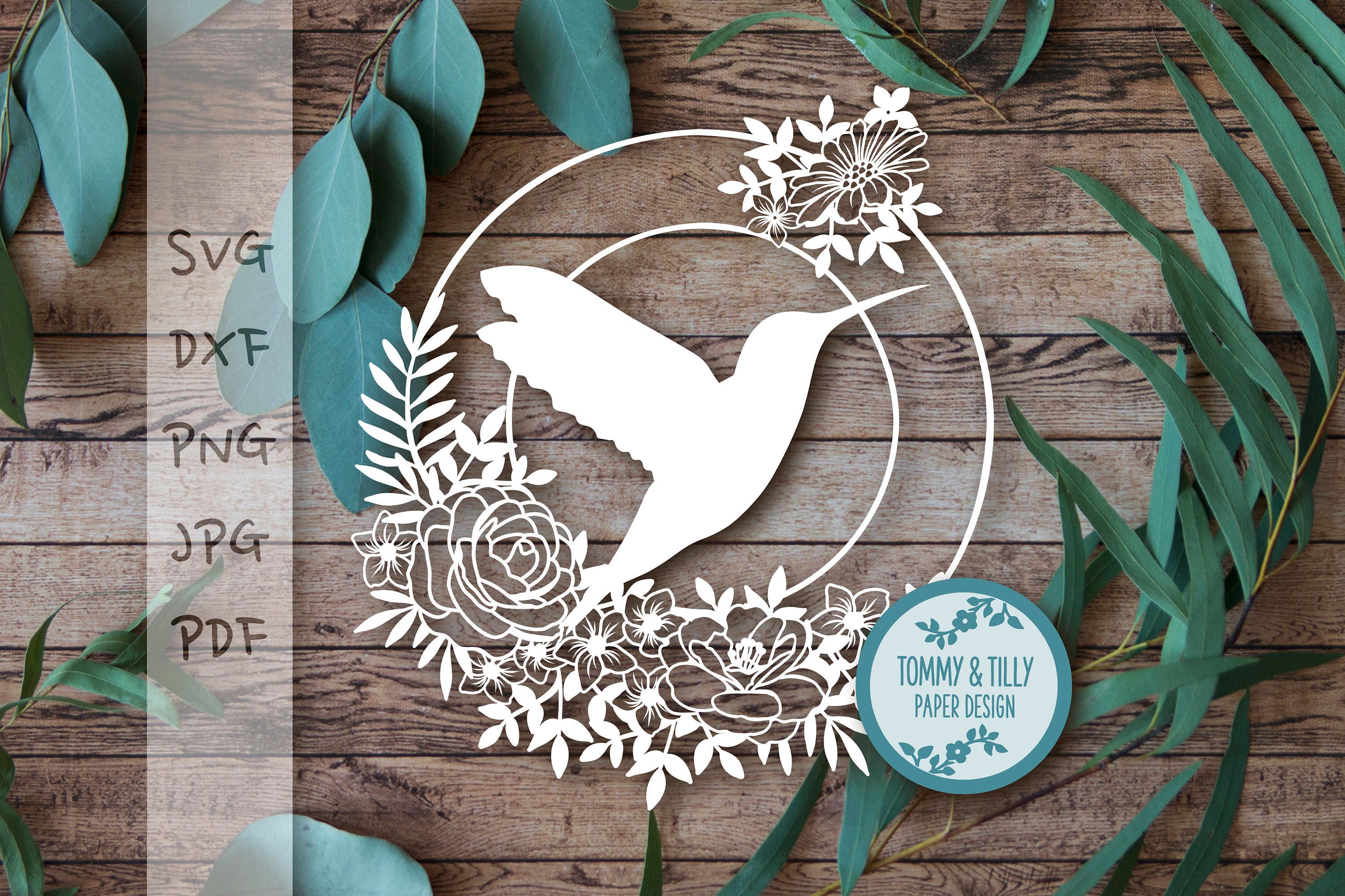 Download Hummingbird Flower Circle Svg Dxf Png Pdf Jpg Papercutting