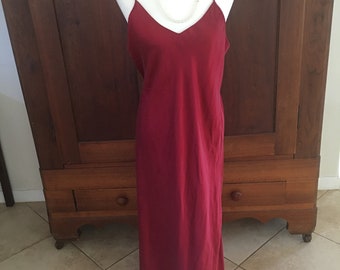 XL/SILK/Long NIghtgown/Red/Extra Large