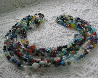 V- Two "double strung" Glass Mardi Gras beads from New Orleans-Carnival --Parade