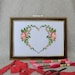 Heart of Roses Cross Stitch Pattern PDF Instant download Flowers Pink Rose Heart Floral Flowers Valentines Day Cross stitch roses xstitch