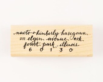 custom full calligraphy address stamp