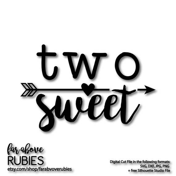 Two Sweet with Arrow for Girl 2nd Birthday Party SVG EPS