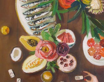 Twelve Days at the Penny Fontaine Hotel. Day Two. Art Print.