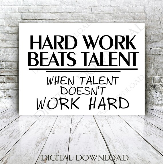 Hard Work Beats Talent Quote Vector Digital Design Download